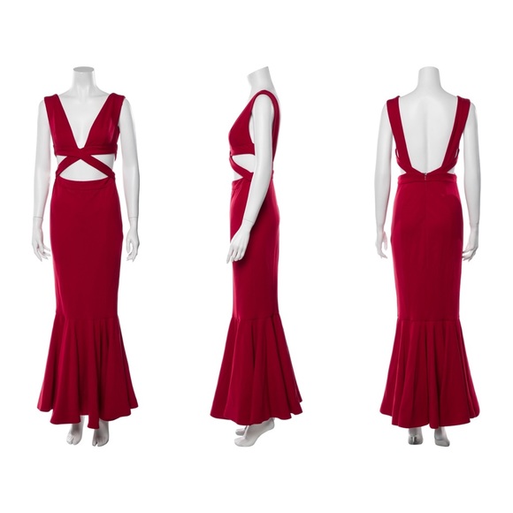 FAME & PARTNERS red evening gown formal dress XS - Picture 6 of 6